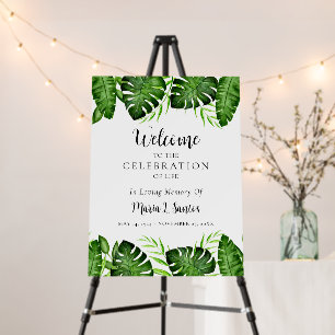 Tropical Celebration of Life Welcome Memorial Foam Board