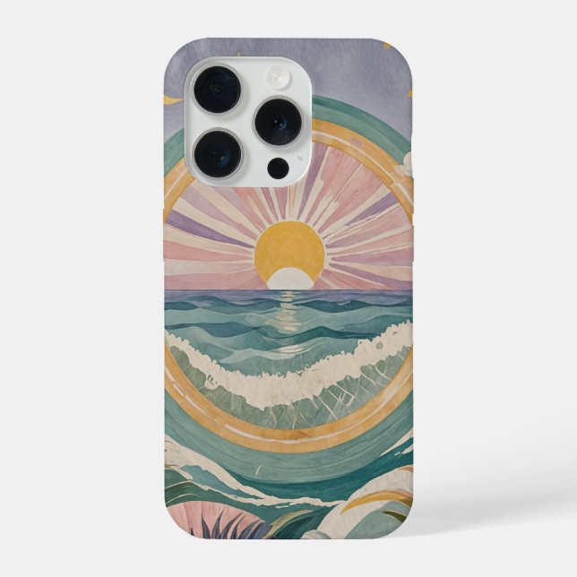 Tropical Celestial Shore iPhone Case (Back)