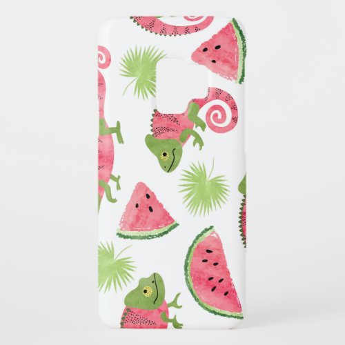 Tropical chameleons watermelons cute pattern Case_Mate samsung galaxy s9 case