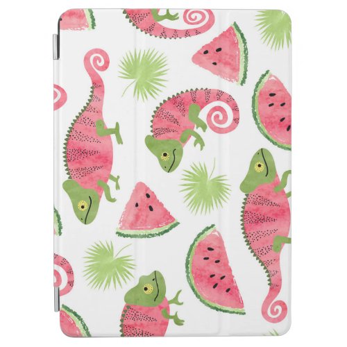 Tropical chameleons watermelons cute pattern iPad air cover