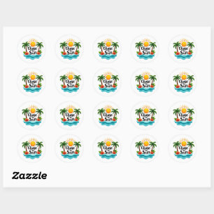 Tropical Chase the Sun Cartoon Sticker