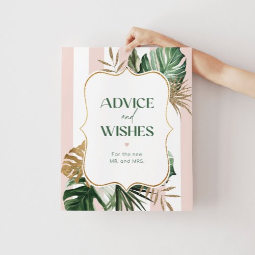 Tropical chic advice and wishes for Newlyweds Poster