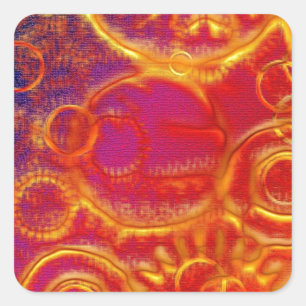 Tropical Chic Classy Mod Beach Square Sticker