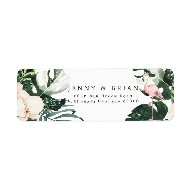 Tropical Chic | Exotic Monstera Variegata Return Label | Zazzle