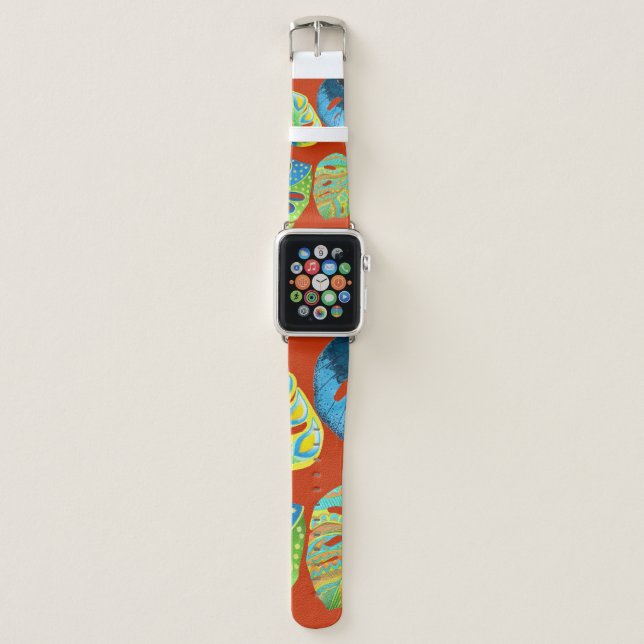 Tropical Chic: Seamless Leafy Pattern. Apple Watch Band (Front)