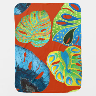 Tropical Chic: Seamless Leafy Pattern. Baby Blanket