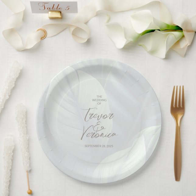 Tropical Chic Wedding Bridal Shower Paper Plates (Wedding)