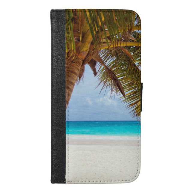 Tropical Chilling Beach Scene iPhone Wallet Case (Front)
