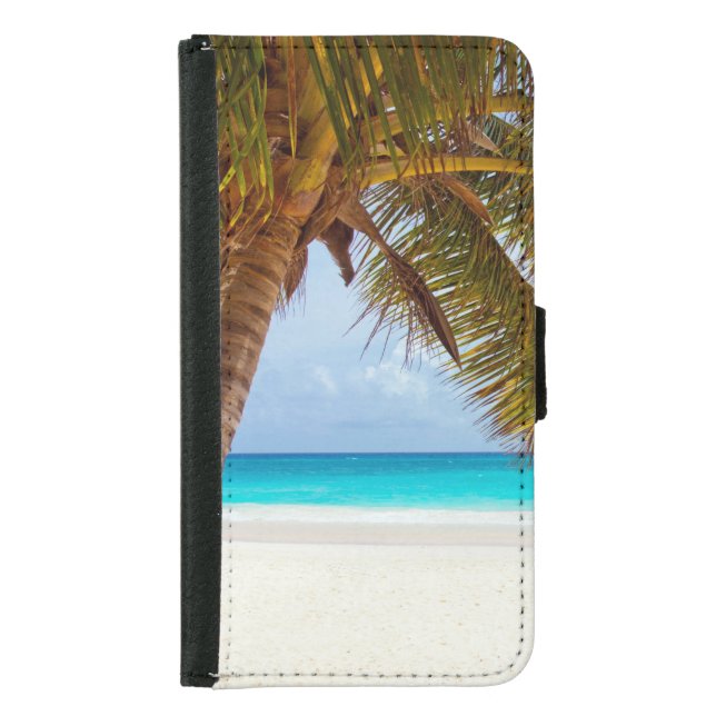 Tropical Chilling Beach Scene Samsung Galaxy Wallet Case (Front)
