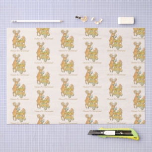 Tropical Chinoiserie Christmas Bar cart Tissue Paper