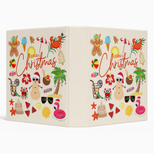 Tropical Christmas 3 Ring Binder