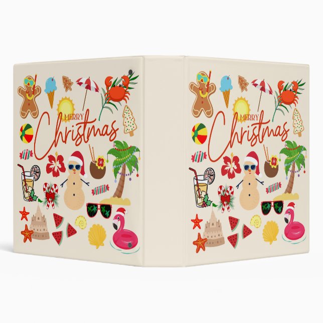 Tropical Christmas 3 Ring Binder (Background)
