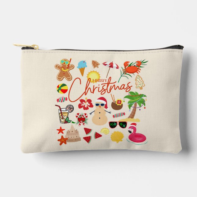  Tropical Christmas Accessory Pouch (Front)