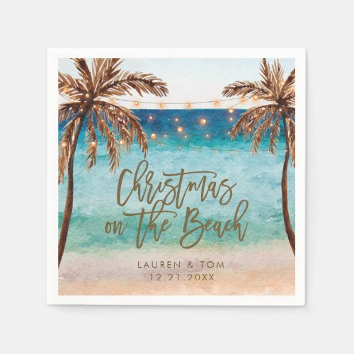 tropical christmas at the beach party napkins