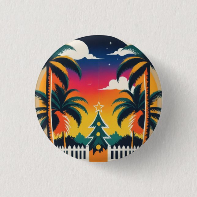 Tropical Christmas Button (Front)