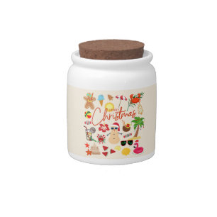 Tropical Christmas Candy Jar
