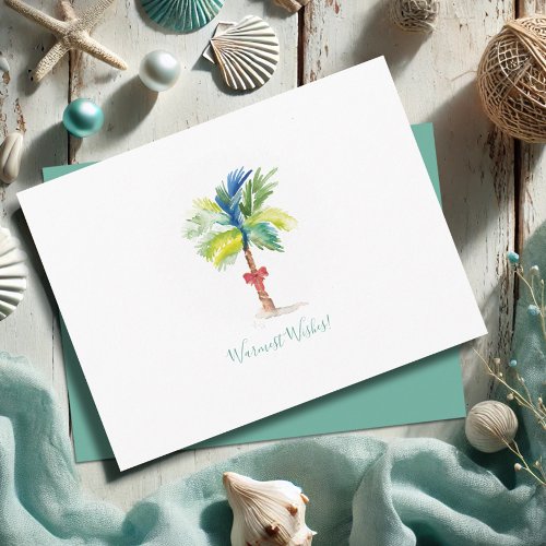 Tropical Christmas Card Palm Trees Postcard