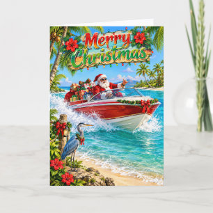 Tropical Christmas Card Warm Climate Palm Tree