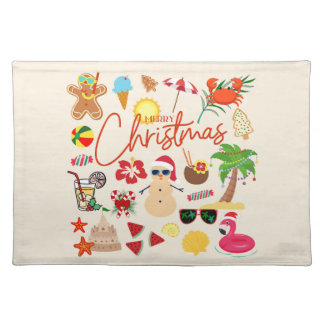 Tropical Christmas Cloth Placemat