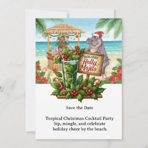 Tropical Christmas Cocktail Party Invitation