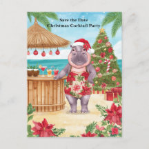 Tropical Christmas Cocktail Party Invitation