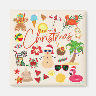 Tropical Christmas Cruise Door Magnet