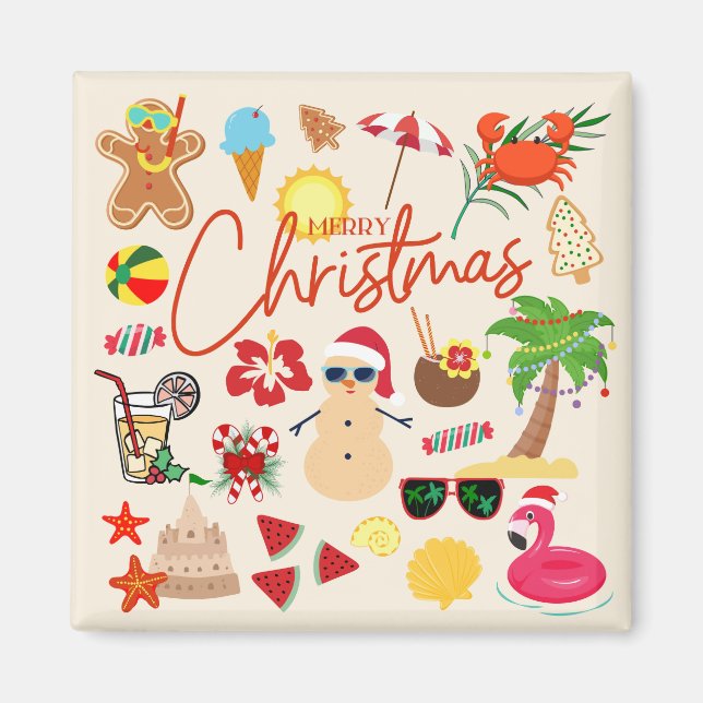   Tropical Christmas Cruise Door Magnet (Front)