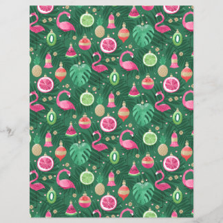 Tropical Christmas Decorations Scrapbook Paper