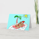 Tropical Christmas Dog Cards card