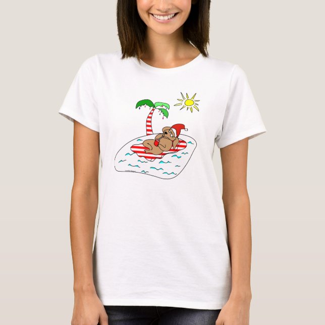 Tropical Christmas Dog Holiday Shirt (Front)