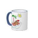 Tropical Christmas Dog Mug mug