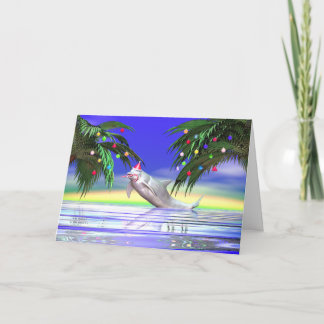 Tropical Christmas Dolphin Holiday Card