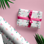 Tropical Christmas Fala Lets Roll Pink Convertible Wrapping Paper<br><div class="desc">Celebrate the festive holiday season with our fun tropical, festive and colourful holiday wrapping paper. Our festive tropical design features a fun Christmas pattern that incorporates ribbons, a pink convertible car carrying palm trees in the back, palm frond wreath, and the words fa la la. All artwork contained in this...</div>