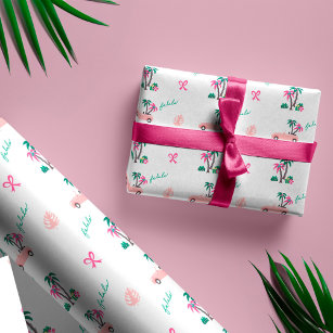 Gift Wrap Palm Trees Wrapping Paper Tropical Present 