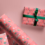 Tropical Christmas Fala Lets Roll Pink Convertible Wrapping Paper<br><div class="desc">Celebrate the festive holiday season with our fun tropical, festive and colourful holiday wrapping paper. Our festive tropical design features a bright pink background. This fun Christmas pattern incorporates ribbons, pink convertible car carrying palm trees in the back, palm frond wreath, and the words fa la la and let's roll....</div>