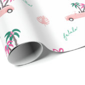 Tropical Christmas Fala Lets Roll Pink Convertible Wrapping Paper (Roll Corner)