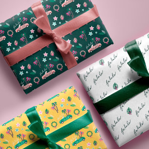 FALALALALA Pink Christmas Recycled Wrapping Paper – MASU