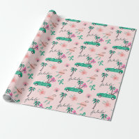 Tropical Christmas Fala Lets Roll Teal Convertible Wrapping Paper -  Moodthology Papery