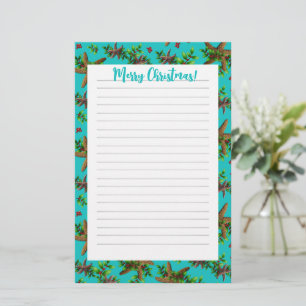 Tropical Christmas Family Letter Writing Paper