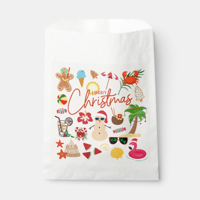  Tropical Christmas Favor Bag (Front)