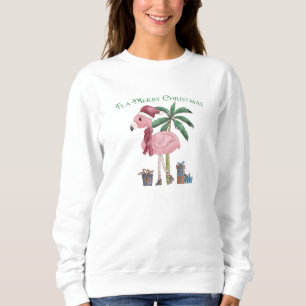 Tropical Christmas Flamingo Sweatshirt