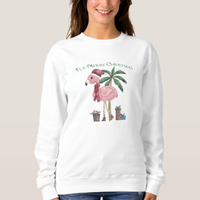 Tropical Christmas Flamingo Sweatshirt (Front)