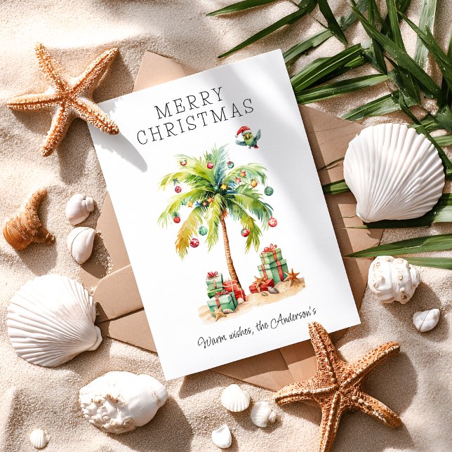 Tropical Christmas Flat Holiday Card (Creator Uploaded)