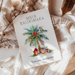 Tropical Christmas Flat Holiday Card<br><div class="desc">Switch up the traditional Christmas spirit with our Tropical Christmas card. Ideal for those celebrating festivities under the sun, it features a vibrant palm trees adorned with coloured baubles, and a parrot wearing a christmas hat. For those fortunate to have summer at Christmas or are spending their holidays in tropical...</div>