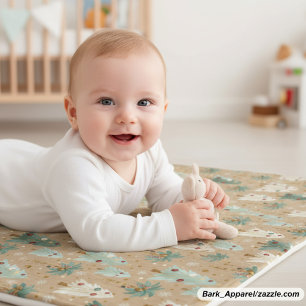 Tropical Christmas Fusion Festive Palm & Pine Tree Baby Blanket