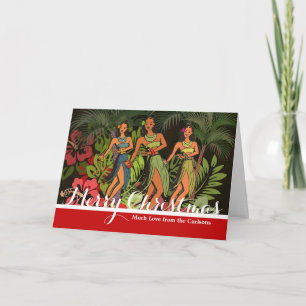 Tropical Christmas Holiday Card Custom Template