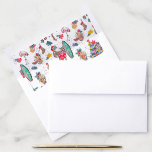 Tropical Christmas Holiday Gift Bag Envelope Liner