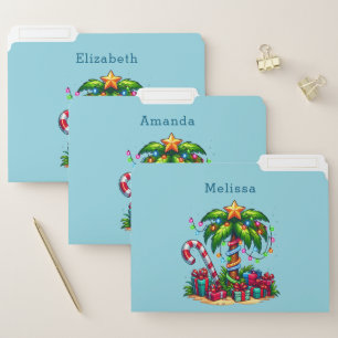 Tropical Christmas Holiday Palm Tree File Folder