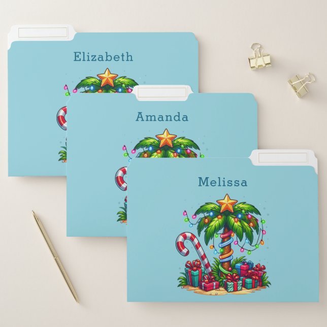 Tropical Christmas Holiday Palm Tree File Folder (Set)