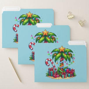 Tropical Christmas Holiday Palm Tree File Folder